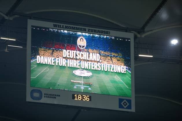 UEFA Champions League Shakhtar Royal Antwerp 28 11 2023 FC Shakhtar Donetsk thank you, Germany thank you for your support UEFA Champions League Shakhtar Royal Antwerp Hamburg, Volksparkstadion, 28 11 2023 Copyright: xBEAUTIFULxSPORTS Buriakovx