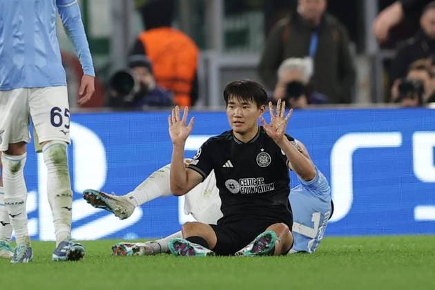 UEFA Champions League SS Lazio vs Celtic Football Club Celtic s Korean forward Yang Hyun Jun gesticulate during the UEFA Champions League match SS Lazio vs Celtic Football Club at Olimpico Stadium on November 28, 2023, in Rome. ABPH8955 Copyright: xAntonioxBalascox