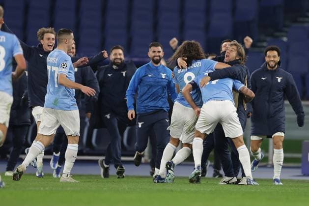 UEFA Champions League SS Lazio vs Celtic Football Club Lazio™s Italian forward Ciro Immobile celebrates after scoring a goal during the UEFA Champions League match SS Lazio vs Celtic Football Club at Olimpico Stadium on November 28, 2023, in Rome. ABPH9162 Copyright: xAntonioxBalascox