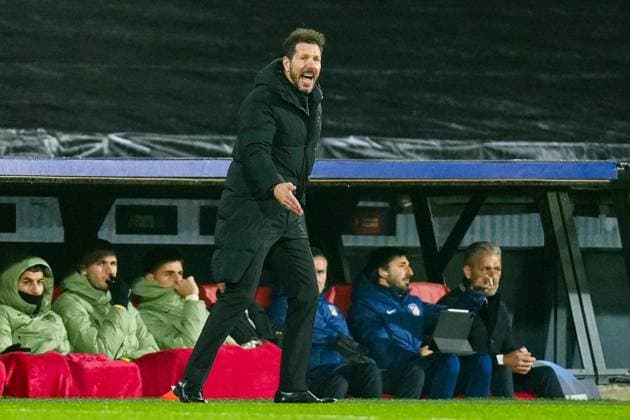 UEFA Champions League: Feyenoord v Atletico Madrid Rotterdam - Atletico Madrid coach Diego Simeone during the 5th leg of the UEFA Champions League group stage between Feyenoord v Atletico Madrid at Stadion Feijenoord De Kuip on 28 November 2023 in Rotterdam, The Netherlands. Copyright: xYannickxVerhoevenx