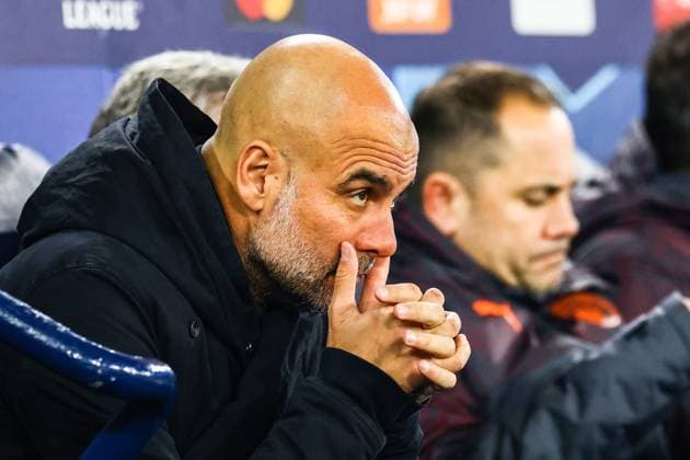 Manchester City FC v RB Leipzig FC Manchester City Manager Pep Guardiola prepares for kick off during the Manchester City FC v RB Leipzig FC UEFA Champions League Round 1 Group G match at Etihad Stadium, Manchester, England, United Kingdom on 28 November 2023 Editorial Use Only Copyright: xIMAGO EveryxSecondxMediax ESM-0860-0021