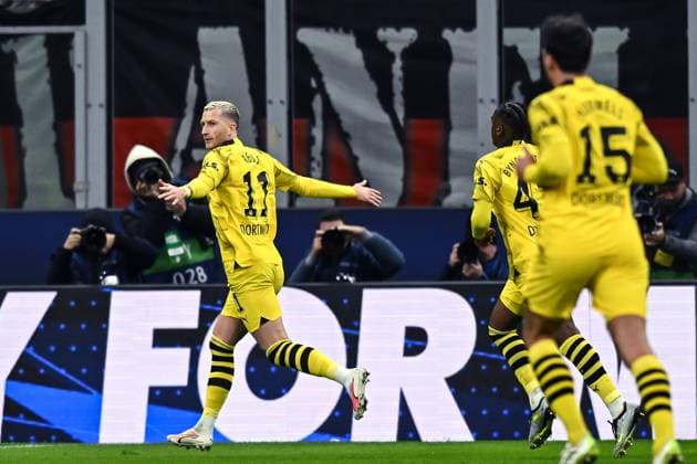Db Milano 28 11 2023 - Champions League Milan-Borussia Dortmund foto Daniele Buffa Image nella foto: esultanza gol Marco Reus 