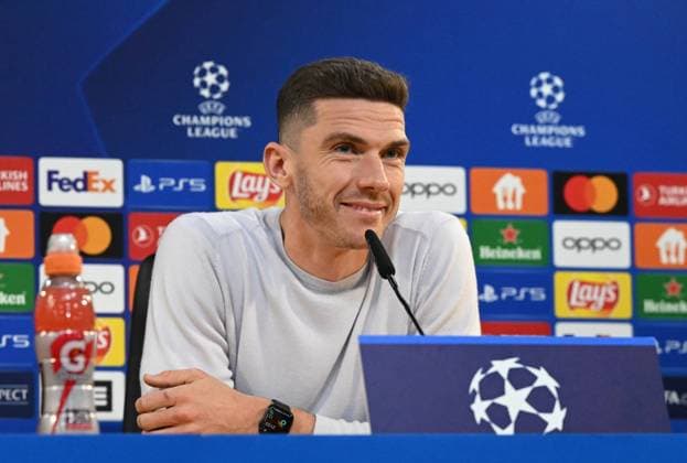Football, Men, Season 2023 2024, UEFA Champions League Group C, Matchday 5 , SC Sporting Braga 1 FC Union Berlin, Press conference of 1 FC Union the day before the match, Robin Gosens 1 FC Union Berlin , 28 11 2023, Copyright: xMatthiasxKochx