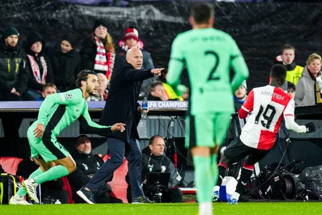 UEFA Champions League: Feyenoord v Atletico Madrid Rotterdam - Feyenoord coach Arne Slot during the 5th leg of the UEFA Champions League group stage between Feyenoord v Atletico Madrid at Stadion Feijenoord De Kuip on 28 November 2023 in Rotterdam, The Netherlands. Copyright: xYannickxVerhoevenx