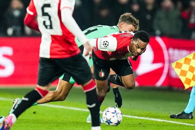 UEFA Champions League: Feyenoord v Atletico Madrid Rotterdam - Quinten Timber of Feyenoord during the 5th leg of the UEFA Champions League group stage between Feyenoord v Atletico Madrid at Stadion Feijenoord De Kuip on 28 November 2023 in Rotterdam, The Netherlands. Copyright: xYannickxVerhoevenx