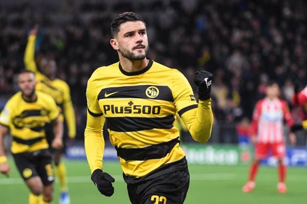 BERN, SWITZERLAND NOVEMBER 28 Loris Benito of Young Boys celebrates goal during the UEFA Champions League Group Stage match between BSC Young Boys and FK Crvena zvezda at Stadion Wankdorf on November 28, 2023 in Bern, Switzerland Bern Stadion Wankdorf Bern Switzerland Copyright: xJustPictures.ch ManuelxWinterbergerx jp-en-EuSpIm-Y.Boys_Crvena_28Nov2023_00013