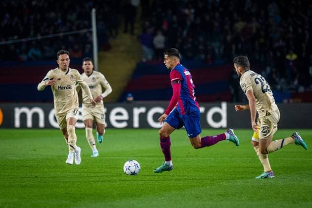 November 28, 2023, BARCELONA, BARCELONA, SPAIN: Joao Cancelo of FC Barcelona, Barca in action during the UEFA Champions League, Group H, football match played between FC Barcelona and FC Porto at Olympic de Montjuic stadium on November 28, 2023, in Barcelona, Spain. BARCELONA SPAIN - ZUMAa181 20231128_zaa_a181_087 Copyright: xMarcxGrauperaxAlomax