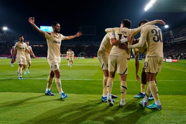 ESP: FC Barcelona, Barca FC Porto. UEFA Champions League match, Group H, date 5 Eduardo Gabriel Aquino Pepe of FC Porto celebrates with his teammates after scoring the 0-1 during the UEFA Champions League match, Group H, between FC Barcelona and FC Porto played at Lluis Companys Stadium on November 28, 2023 in Barcelona, Spain. kpng Copyright: xBaguxBlancox xPRESSINPHOTOx PS_231128_539