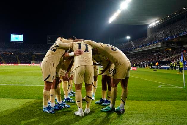 ESP: FC Barcelona, Barca FC Porto. UEFA Champions League match, Group H, date 5 Eduardo Gabriel Aquino Pepe of FC Porto celebrates with his teammates after scoring the 0-1 during the UEFA Champions League match, Group H, between FC Barcelona and FC Porto played at Lluis Companys Stadium on November 28, 2023 in Barcelona, Spain. kpng Copyright: xBaguxBlancox xPRESSINPHOTOx PS_231128_541