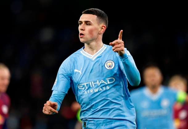 Football - 2023 2024 UEFA Champions League - Group G - Matchday Five of Six - Manchester City vs RB Leipzig - Etihad Stadium - Tuesday 28th November 2023 Phil Foden of Manchester City reacts after he scores in the second half to bring City back into the game at 2-2, at the Etihad. 