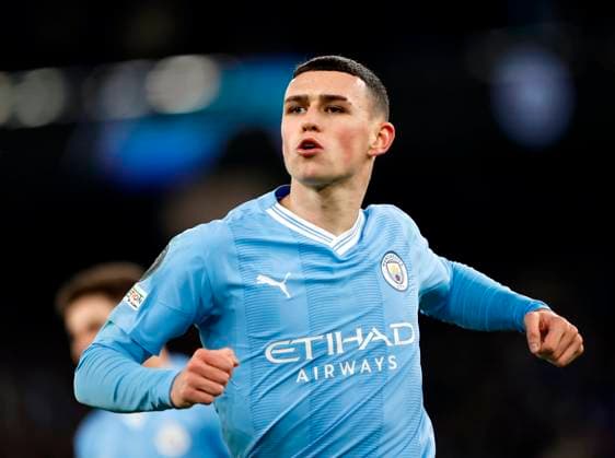 Football - 2023 2024 UEFA Champions League - Group G - Matchday Five of Six - Manchester City vs RB Leipzig - Etihad Stadium - Tuesday 28th November 2023 Phil Foden of Manchester City reacts after he scores in the second half to bring City back into the game at 2-2, at the Etihad. 