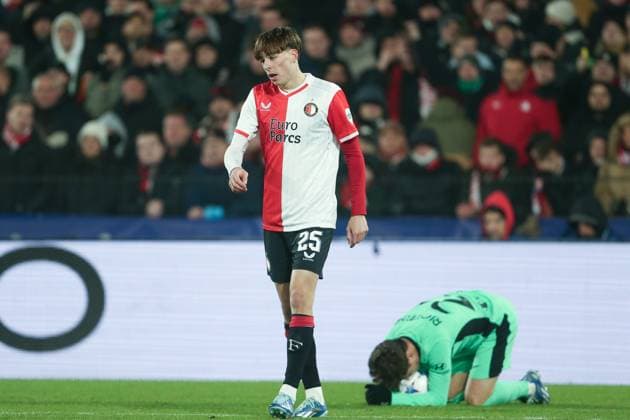 ROTTERDAM, 28-11-2023, Stadium de Kuip, UEFA Champions League, 2023 2024, Group stage, Feyenoord - Atletico Madrid, Feyenoord player Leo Sauer during the match Feyenoord - Atletico Madrid Feyenoord - Atletico Madrid  x23324121x Copyright: