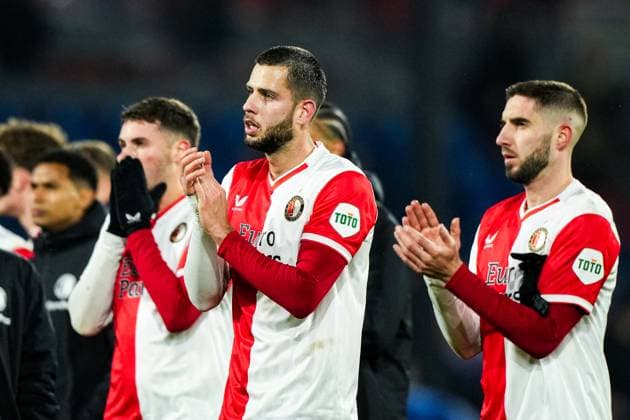UEFA Champions League: Feyenoord v Atletico Madrid Rotterdam - David Hancko of Feyenoord during the 5th leg of the UEFA Champions League group stage between Feyenoord v Atletico Madrid at Stadion Feijenoord De Kuip on 28 November 2023 in Rotterdam, The Netherlands. Copyright: xTomxBodex