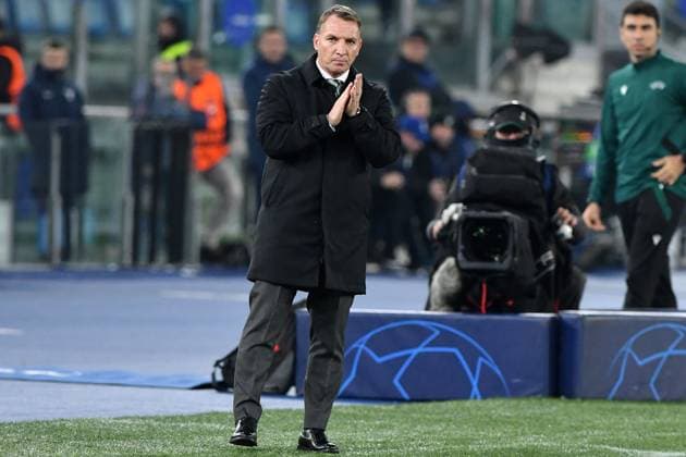 Soccer, Champions League match , Lazio v Celtic Celtic trainerBrendan Rodgers during the Champions League match between Lazio v Celtic at Olympic stadium, Italy, November 28th, 2023. Imago-Images Emmefoto Copyright: xImago-Images Emmefotox