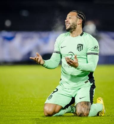 ROTTERDAM - Memphis Depay of Atletico Madrid during the UEFA Champions League group E match between Feyenoord and Atletico Madrid at Feyenoord Stadion de Kuip on November 28, 2023 in Rotterdam, Netherlands. ANP SEM VAN DER WAL UEFA Champions League 2023 24 2023 2024 xVIxANPxSportx xxANPxIVx 484981373 originalFilename: 484981373.jpg