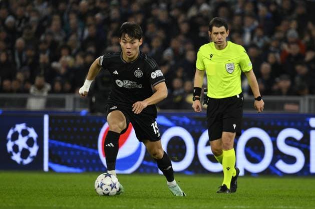 Hyeongyu Oh of Celtic F.C. during the 5th day of the UEFA Champions League Group E between S.S. Lazio - Celtic F.C. on 28 November 2023 at the Olympic Stadium in Rome, Italy.  Copyright: xDomenicoxCippitelli IPAxSportx x xx IPA_41921046 IPA_Agency_IPA41921046