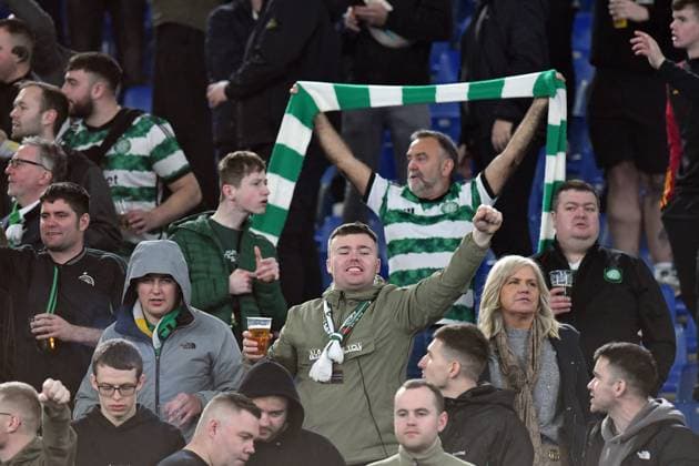 Soccer, Champions League match , Lazio v Celtic Celtic fans during the Champions League match between Lazio v Celtic at Olympic stadium, Italy, November 28th, 2023. Photographer01 Rome ITALY Lazio  Copyright: xIPAxSport ABACAx