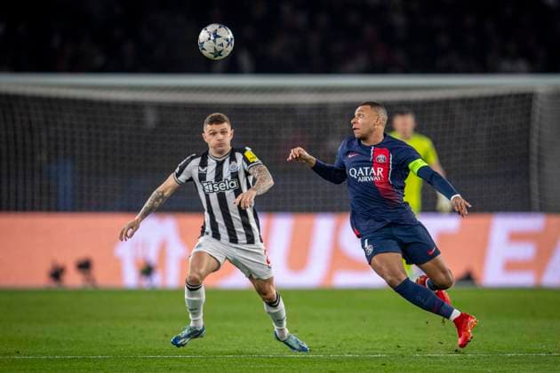 Parc des Princes PARIS, FRANCE - NOVEMBER 28: Kylian Mbappe of PSG and Kieran Trippier of Newcastle United in action during the UEFA Champions League Group Stage match between Paris Saint-Germain and Newcastle United FC at Parc des Princes on November 28, 2023 in Paris, France. (Richard Callis SPP) Copyright: xRichardxCallisx xSPPx spp-en-EuSpIm-RC3_ManC_Leipzig_25Nov2023_DANILO_389