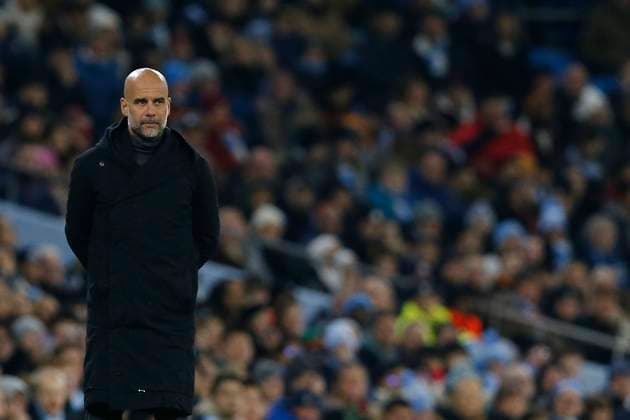 MANCHESTER, ENGLAND - NOVEMBER 28: Pep Guardiola manager of Manchester City during the UEFA Champions League match between Manchester City and Rb Leipzig at Etihad Stadium on November 28, 2023 in Manchester, England SPO 
