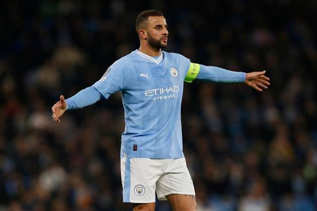 MANCHESTER, ENGLAND - NOVEMBER 28: Kyle Walker of Manchester City during the UEFA Champions League match between Manchester City and Rb Leipzig at Etihad Stadium on November 28, 2023 in Manchester, England SPO 