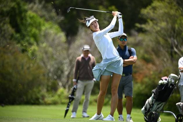 GOLF AUSTRALIAN OPEN, Grace Kim of Australia plays a shot from the fairway during the Pro-Am ahead of the Australian Open 2023 at the Lakes Golf Club in Sydney, Wednesday, November 29, 2023. ( NO ARCHIVING, EDITORIAL USE ONLY, NO USE IN BOOKS WITHOUT CONSENT SYDNEY NEW SOUTH WALES AUSTRALIA  Copyright: xDANxHIMBRECHTSx 20231129001871292822