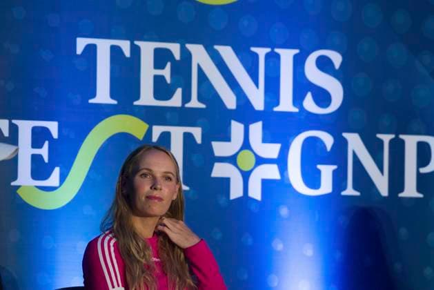 Tennisfest GNP 2023 press conference, PK, Pressekonferenz November 28, 2023, Mexico City, Mexico: Caroline Wozniacki of Denmark speaks to the media during a press conference prior to the Tennisfest GNP 2023 at Hayat Regency Hotel. on November 28, 2023 in Mexico City, Mexico. (Photo by Carlos Tischler Eyepix Group) Copyright: xCarlosxTischler xEyepixxGroupx CT_28112023_106038