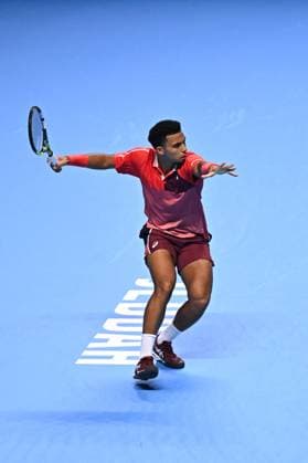 ATP, Tennis Herren NextGen - Jeddah Arthur Fils (FRA) during his first round match at the 2023 ATP NextGen at the King Abdullah Sports City in Jeddah, Saudi Arabia, on November 28, 2023. Photo by Corinne Dubreuil ABACAPRESS.COM Jeddah Saudi Arabia  Copyright: xDubreuilxCorinne ABACAx