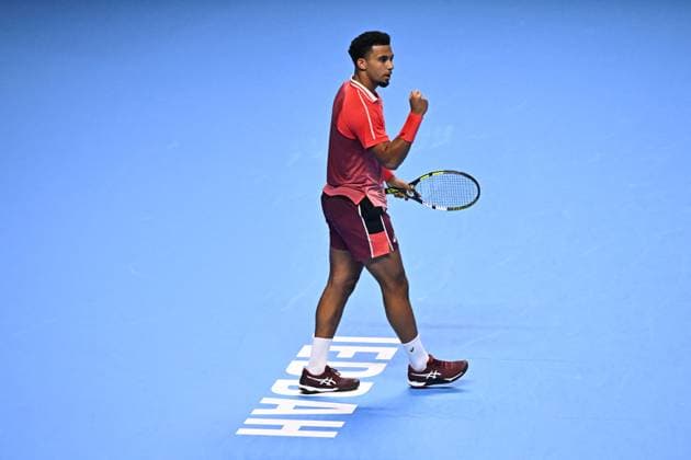 ATP, Tennis Herren NextGen - Jeddah Arthur Fils (FRA) during his first round match at the 2023 ATP NextGen at the King Abdullah Sports City in Jeddah, Saudi Arabia, on November 28, 2023. Photo by Corinne Dubreuil ABACAPRESS.COM Jeddah Saudi Arabia  Copyright: xDubreuilxCorinne ABACAx