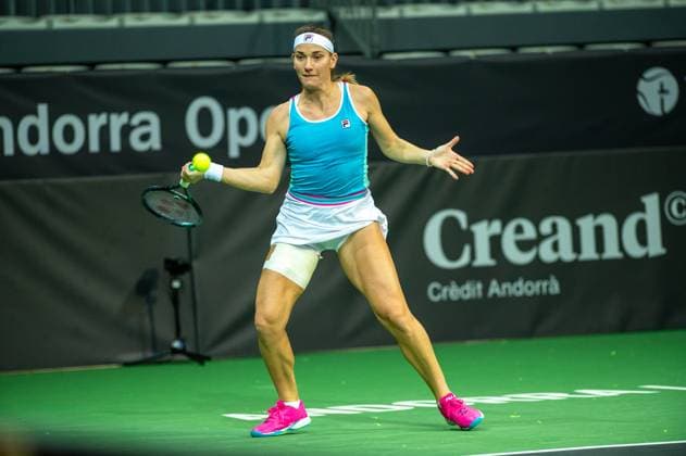 Andorra Open 2023 - Day 2 Timea Babos of Hungary is in action against Heather Watson of Great Britain during the Round of 32 of the Creand Andorra Open Women s Tennis Association WTA, Tennis Damen 2023 tennis tournament at the Poliesportiu d Andorra in Andorra la Vella, Andorra, on November 28, 2023. Andorra la Vella Andorra  Copyright: xMartinxSilvaxCosentinox originalFilename:silvacosentino-timeabab231128_npcKg.jpg
