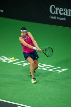 Andorra Open 2023 - Day 2 Anastasija Sevastova of Latvia is in action against Irene Burillo of Spain during the Round of 32 of the Creand Andorra Open Women s Tennis Association WTA, Tennis Damen 2023 tennis tournament at the Poliesportiu d Andorra in Andorra La Vella, Andorra, on November 28, 2023. Andorra la Vella Andorra  Copyright: xMartinxSilvaxCosentinox originalFilename:silvacosentino-andorral231128_npCtN.jpg