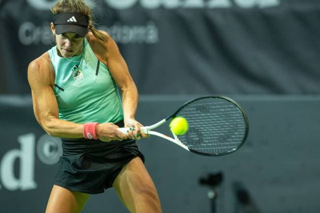 Andorra Open 2023 - Day 2 Irene Burillo of Spain is in action against Anastasija Sevastova of Latvia during the Round of 32 of the Creand Andorra Open Women s Tennis Association WTA, Tennis Damen 2023 tennis tournament at the Poliesportiu d Andorra in Andorra La Vella, Andorra, on November 28, 2023. Andorra la Vella Andorra  Copyright: xMartinxSilvaxCosentinox originalFilename:silvacosentino-irenebur231128_npAoO.jpg