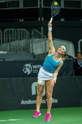 Andorra Open 2023 - Day 2 Timea Babos of Hungary is in action against Heather Watson of Great Britain during the Round of 32 of the Creand Andorra Open Women s Tennis Association WTA, Tennis Damen 2023 tennis tournament at the Poliesportiu d Andorra in Andorra la Vella, Andorra, on November 28, 2023. Andorra la Vella Andorra  Copyright: xMartinxSilvaxCosentinox originalFilename:silvacosentino-timeabab231128_npqrh.jpg