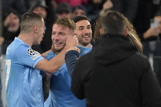 IPP20231128 Football - soccer: UEFA Champions League 2023 2024, S.S. Lazio - Celtic F.C., Ciro Immobile esulta dopo aver segnato il gol del 1-0 (Verwendung nur in Deutschland - GERMANY ONLY) *** IPP20231128 Football soccer UEFA Champions League 2023 2024, S S Lazio Celtic F C , Ciro Immobile esulta dopo aver segnato il gol del 1 0 Use only in Germany GERMANY ONLY 