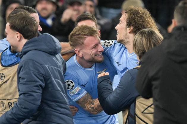 IPP20231128 Football - soccer: UEFA Champions League 2023 2024, S.S. Lazio - Celtic F.C., Ciro Immobile esulta dopo aver segnato il gol del 1-0 (Verwendung nur in Deutschland - GERMANY ONLY) *** IPP20231128 Football soccer UEFA Champions League 2023 2024, S S Lazio Celtic F C , Ciro Immobile esulta dopo aver segnato il gol del 1 0 Use only in Germany GERMANY ONLY 