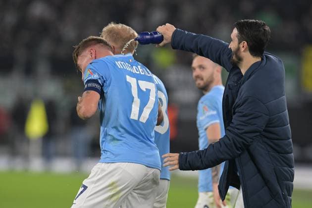 IPP20231128 Football - soccer: UEFA Champions League 2023 2024, S.S. Lazio - Celtic F.C., Ciro Immobile esulta dopo aver segnato il gol del 1-0 (Verwendung nur in Deutschland - GERMANY ONLY) *** IPP20231128 Football soccer UEFA Champions League 2023 2024, S S Lazio Celtic F C , Ciro Immobile esulta dopo aver segnato il gol del 1 0 Use only in Germany GERMANY ONLY 