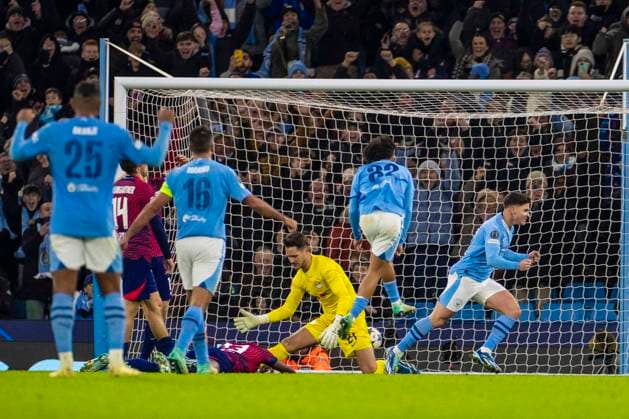 Manchester City v RB Leipzig: Group G - UEFA Champions League 2023 24 Julian Alvarez 19 of Manchester City is celebrating his goal during the UEFA Champions League, Group G match between Manchester City and RB Leipzig at the Etihad Stadium in Manchester, on November 28, 2023. Manchester Manchester United, ManU Kingdom  Copyright: xMIxNewsx originalFilename:fletcher-manchest231128_npwjp.jpg