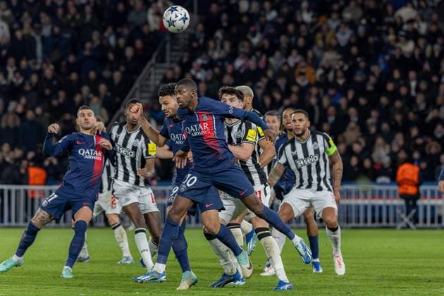 28-11-2023 PSG - Newcastle Denis TRASFI MAXPPP - (C) Denis TRASFI MAXPPP - à Boulogne-Billancourt au Parc des Princes le 28-11-2023 - UEFA Ligue des champions, Ligue des Champions, Champion s league, Paris Saint Germain - Newcastle United Football Club - Ousmane Dembélé  Copyright: xMAXPPPxDenisxTRASFIx DTR202311299850 DTR202311299850