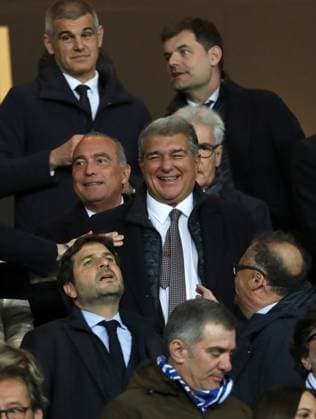 FC Barcelona, Barca v FC Porto: Group H - UEFA Champions League 2023 24 President Joan Laporta of FC Barcelona is watching the match between FC Barcelona and FC Porto for week 5 of the group stage of the UEFA Champions League, taking place at the Olympic Stadium Lluis Companys in Barcelona, Spain, on November 28, 2023. Barcelona Barcelona Spain  Copyright: xUrbanandsportx originalFilename:urbanandsport-fcbarcel231128_npbgC.jpg