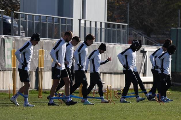 SOCCER - UEFA EL, Sturm vs Czestochowa GRAZ,AUSTRIA,29.NOV.23 - SOCCER - UEFA, group stage, SK Sturm Graz vs Rakow Czestochowa, preview, training Sturm. Image shows team of Sturm.  GEPAxpictures xChrisxBauer
