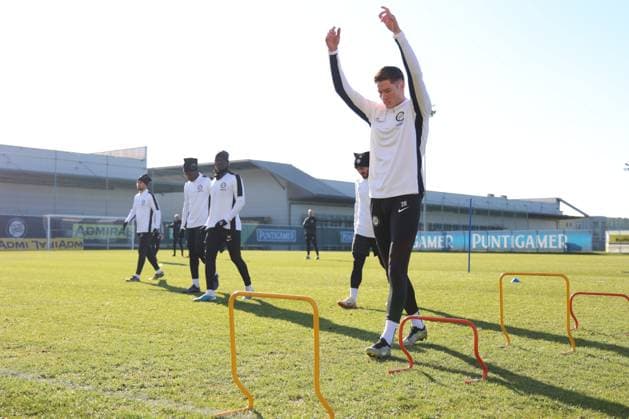 SOCCER - UEFA EL, Sturm vs Czestochowa GRAZ,AUSTRIA,29.NOV.23 - SOCCER - UEFA, group stage, SK Sturm Graz vs Rakow Czestochowa, preview, training Sturm. Image shows David Schnegg (Sturm).  GEPAxpictures xChrisxBauer
