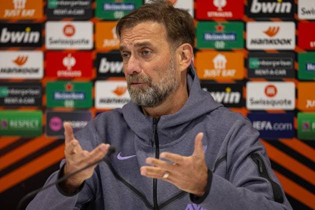 Football - UEFA Europa League - Group E - Liverpool FC v LASK - MD-1 LIVERPOOL, ENGLAND - Wednesday, November 29, 2023: Liverpool s manager Jürgen Klopp during a press conference, PK, Pressekonferenz at Anfield ahead of the UEFA Europa League Group E matchday 5 game between Liverpool FC and LASK. (Photo by David Rawcliffe Propaganda) LIVERPOOL Anfield MERSEYSIDE ENGLAND  Copyright: xDavidxRawcliffex P2023-11-29-Liverpool_LASK_MD-1-6