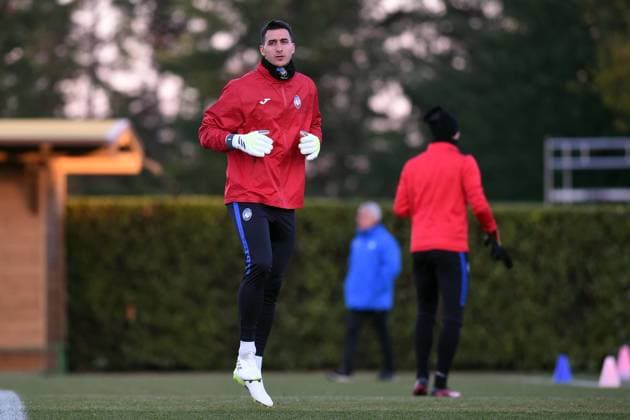 November 29, 2023, ZINGONIA, Italia: Atalanta s Juan Musso during a training session on the eve of the UEFA Europa League group D soccer match between Atalanta BC and Sporting Clube de Portugal, at Bortolotti Training Center in Zingonia, Italy, 29 November 2023..ANSA MICHELE MARAVIGLIA Soccer: Europa League; Atalanta-Sporting Clube de Portugal  - ZUMAa110 20231129_zaf_a110_023 Copyright: xMichelexMaravigliax
