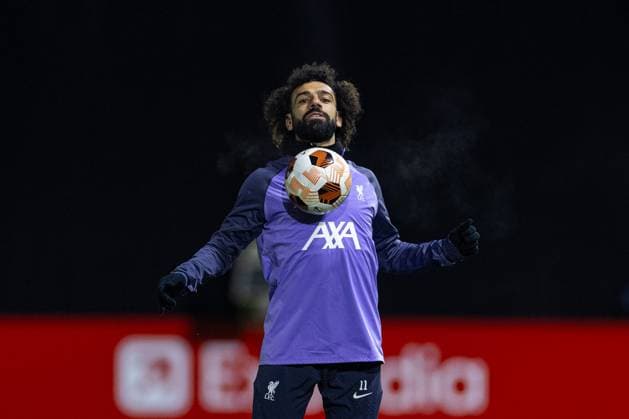 Football - UEFA Europa League - Group E - Liverpool FC v LASK - MD-1 LIVERPOOL, ENGLAND - Wednesday, November 29, 2023: Liverpool s Mohamed Salah during a training session at the AXA Training Centre ahead of the UEFA Europa League Group E match between Liverpool FC and LASK. (Photo by David Rawcliffe Propaganda) LIVERPOOL AXA Training Centre MERSEYSIDE ENGLAND  Copyright: xDavidxRawcliffex P2023-11-29-Liverpool_LASK_MD-1-51