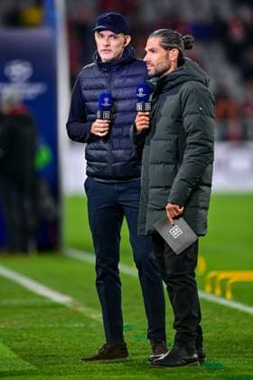 Thomas Tuchel head coach, FC Bayern Munich, FCB interview, TV, television, microphone, 29 11 2023, Munich Germany, football, UEFA Champions League, group stage, FC Bayern Munich FC Copenhagen xslx