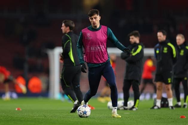 29th November 2023; Emirates Stadium, London, England; Champions League Football, Group Stage, Arsenal versus Lens; Kai Havertz of Arsenal during the warm up  ActionPlus12581175 ShaunxBrooks