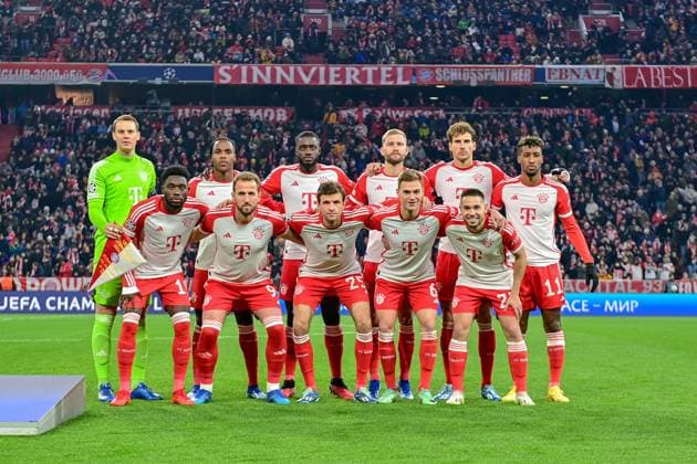 Team photo starting eleven FC Bayern Munich, 29 11 2023, Munich Germany , Football, UEFA Champions League, Group stage, FC Bayern Munich FC Copenhagen xslx