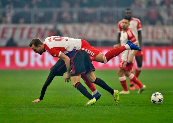29 11 2023, Football UEFA Championsleague 2023 2024 5 Matchday Preliminary Round, FC Bayern Munich FC Copenhagen, at the Allianz Arena Munich Harry Kane FC Bayern Munich prevails DFL and DFB regulations prohibit any use of photographs as image sequences and or quasi video