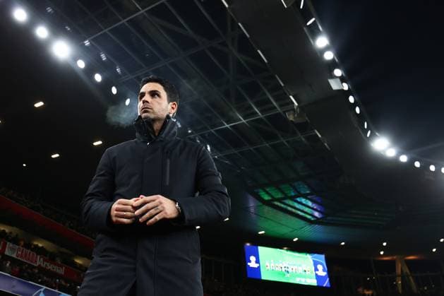 Arsenal gegen Lens 29. November 2023, London Champions™s League Fußball, Gruppe B Arsenal gegen Lens Arsenal-Manager Mikel Arteta Foto Charlotte Wilson Abseits London UK  Copyright: xCharlottexWilsonx xOffsidexOffside