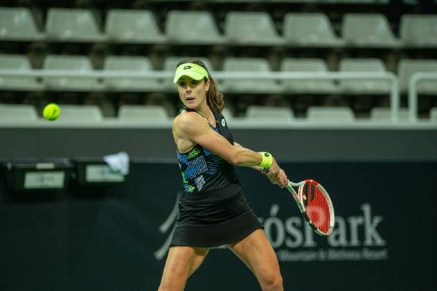 Andorra Open 2023 Andorra La Vella, Andorra : 2023 November 29 : Nuria PARRIZAS DIAZ of Spain in action against Alize Cornet of France during the Round of 16 of the Creand Andorra Open Women s Tennis Association WTA, Tennis Damen 2023 tennis tournament at the Poliesportiu d Andorra in Andorra La Vella, Andorra on Novemeber 29, 2023.  Copyright: xMartinxSilvaxCosentinox originalFilename:silvacosentino-nuriapar231129_npQQ0.jpg