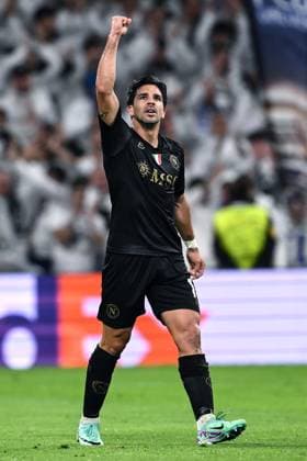 Sport Bilder des Tages Mg Madrid (Spagna) 29 11 2023 - Champions League Real Madrid-Napoli foto Matteo Gribaudi Image nella foto: esultanza gol Giovanni Simeone 